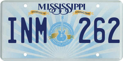 MS license plate INM262