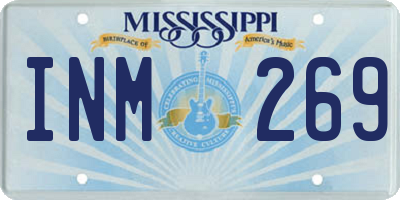 MS license plate INM269