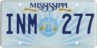MS license plate INM277