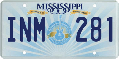 MS license plate INM281