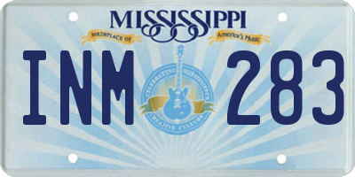 MS license plate INM283