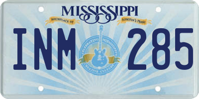 MS license plate INM285