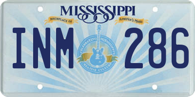 MS license plate INM286