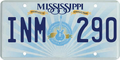 MS license plate INM290