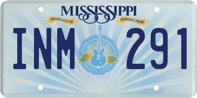 MS license plate INM291