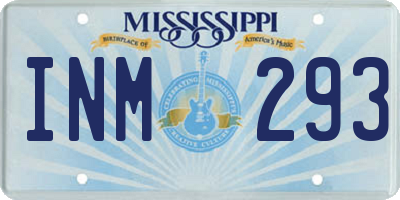 MS license plate INM293