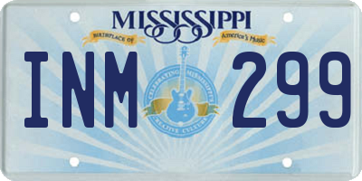 MS license plate INM299