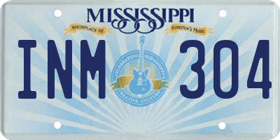 MS license plate INM304