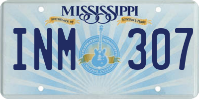 MS license plate INM307