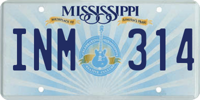 MS license plate INM314