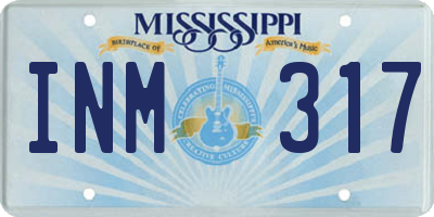 MS license plate INM317