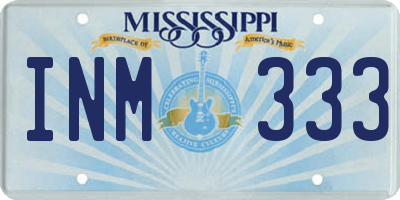 MS license plate INM333