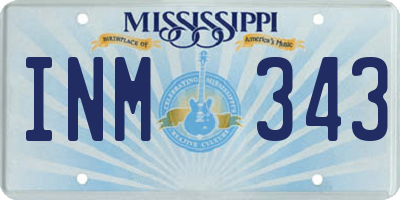 MS license plate INM343