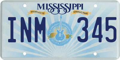 MS license plate INM345