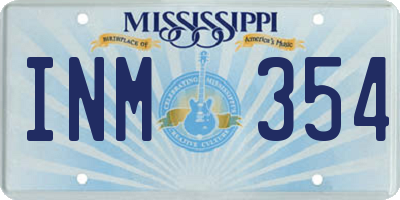 MS license plate INM354