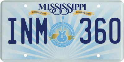 MS license plate INM360