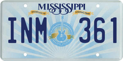 MS license plate INM361