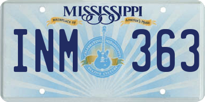 MS license plate INM363