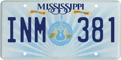 MS license plate INM381
