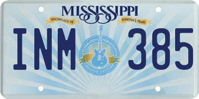 MS license plate INM385