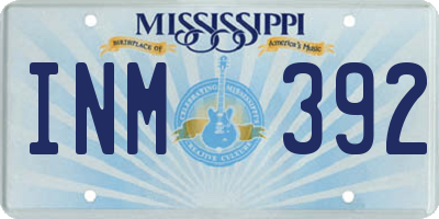 MS license plate INM392