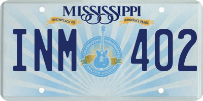 MS license plate INM402