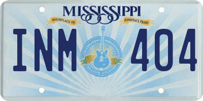 MS license plate INM404