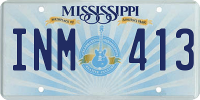 MS license plate INM413