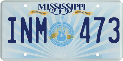 MS license plate INM473