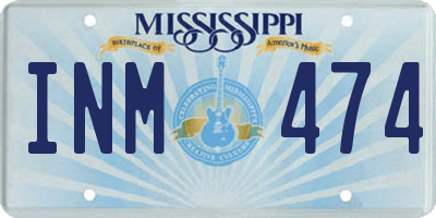 MS license plate INM474
