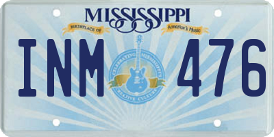 MS license plate INM476
