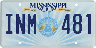 MS license plate INM481