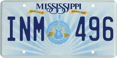 MS license plate INM496