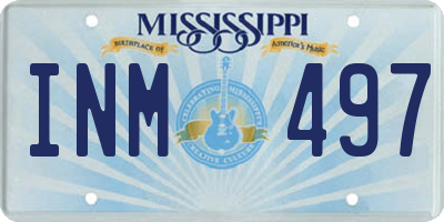 MS license plate INM497