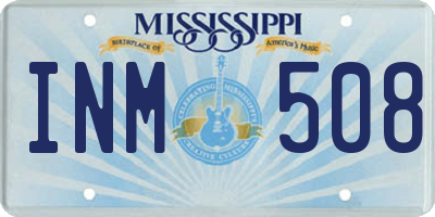 MS license plate INM508