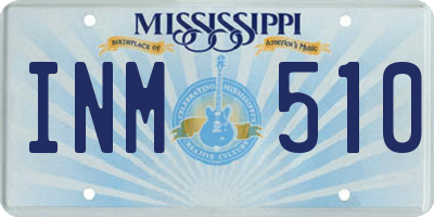 MS license plate INM510