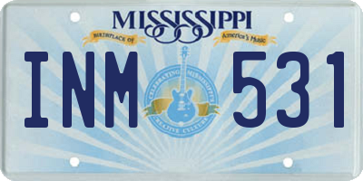 MS license plate INM531