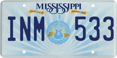 MS license plate INM533