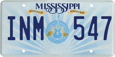 MS license plate INM547