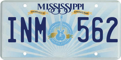 MS license plate INM562