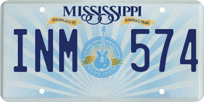 MS license plate INM574