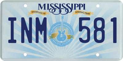 MS license plate INM581