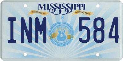 MS license plate INM584
