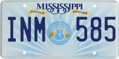 MS license plate INM585