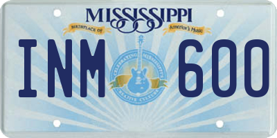 MS license plate INM600