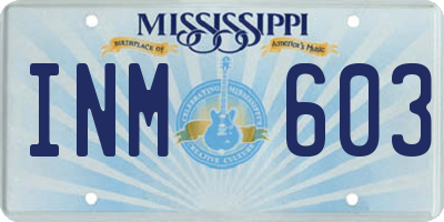 MS license plate INM603