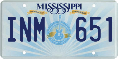 MS license plate INM651