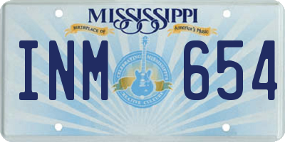 MS license plate INM654