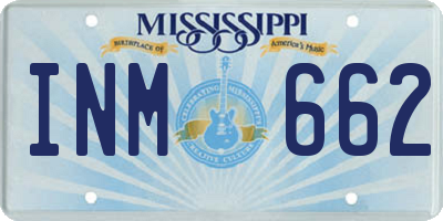 MS license plate INM662