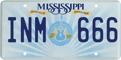 MS license plate INM666